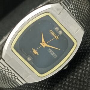 Vintage 1975 Citizen Automatic Womans Silver Watch W/daydate & Gold accents